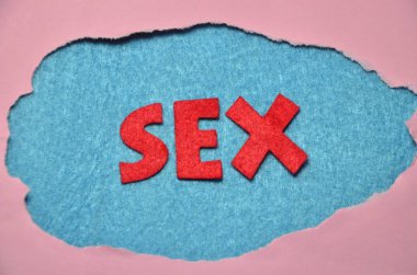 renkli bir arka plan üzerinde kelime seks