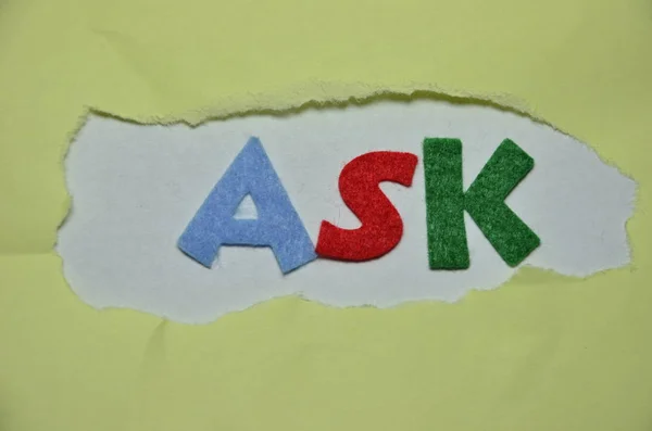 Word Ask Abstract Colored Background — Stock Photo, Image