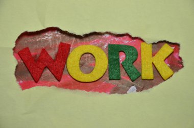 renkli bir arka plan üzerinde iş sözcük