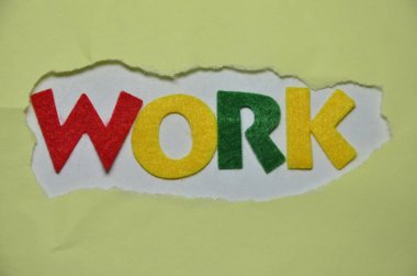 renkli bir arka plan üzerinde iş sözcük