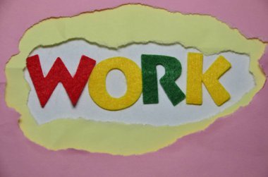 renkli bir arka plan üzerinde iş sözcük