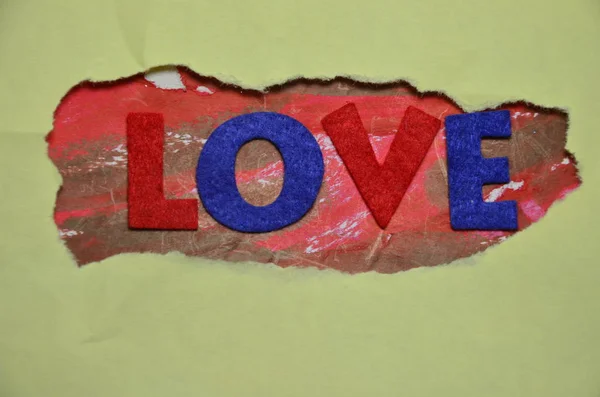 Palabra Amor Sobre Fondo Abstracto Color —  Fotos de Stock