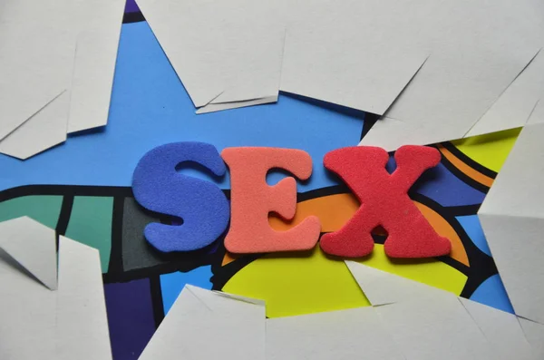 Word Sex Abstract Colored Background — Stock Photo, Image