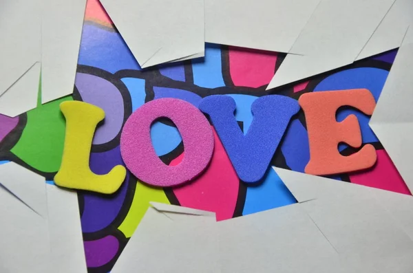 Word Love Abstract Colored Background — Stock Photo, Image