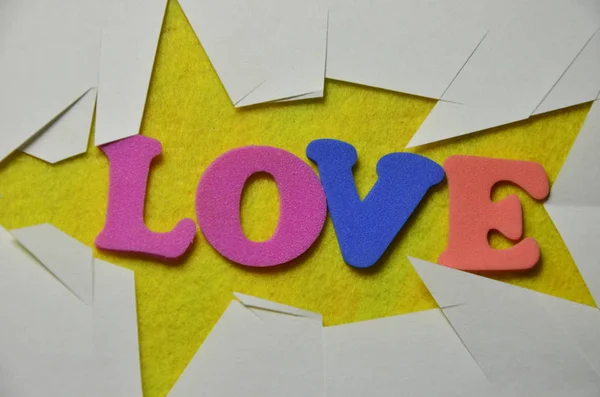 Ordet Kärlek Abstrakt Färgad Bakgrund — Stockfoto
