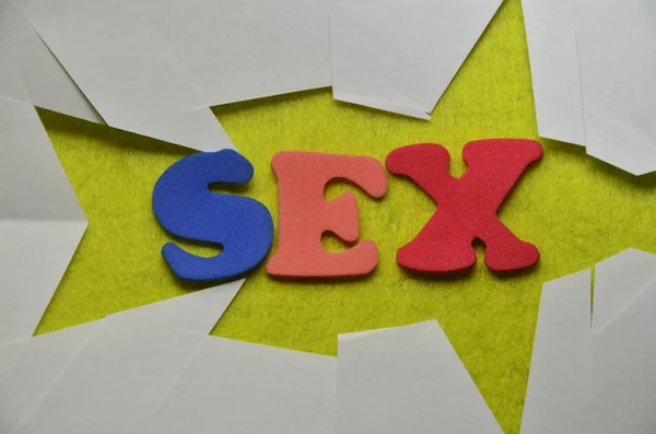 Kata Seks Sebuah Latar Belakang Berwarna Abstrak — Stok Foto