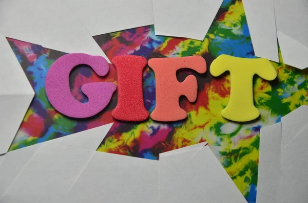 Worfd Подарок Абстрактном Цветном Фоне — стоковое фото