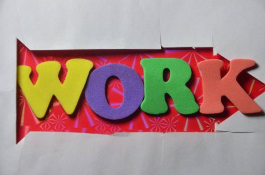 renkli bir arka plan üzerinde iş sözcük