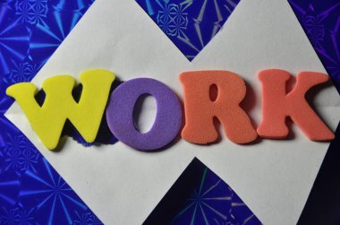 renkli bir arka plan üzerinde iş sözcük