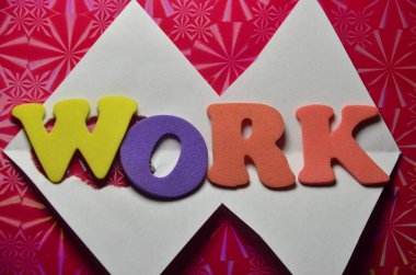 renkli bir arka plan üzerinde iş sözcük