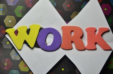 renkli bir arka plan üzerinde iş sözcük