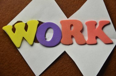 renkli bir arka plan üzerinde iş sözcük