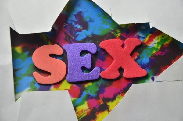 Word Sex Abstract Colred Background — Stock Photo, Image