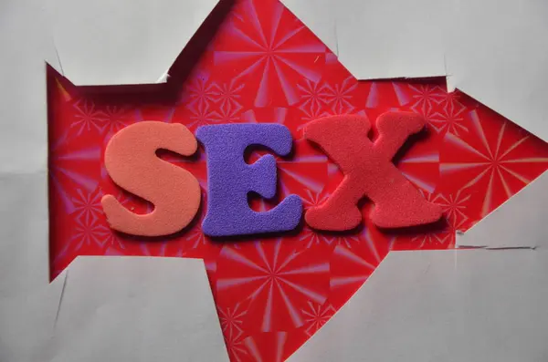 Word Sex Abstract Colored Background — Stock Photo, Image