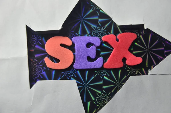 Word Sex Abstract Colored Background — Stock Photo, Image