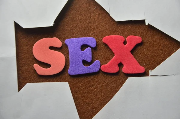 Word Sex Abstract Colored Background — Stock Photo, Image