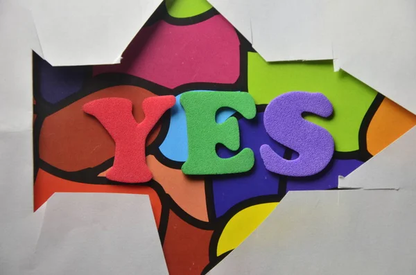 Word Yes Abstract Colored Background — Stock Photo, Image