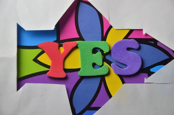 Word Yes Abstract Colored Background — Stock Photo, Image