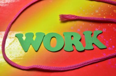 renkli bir arka plan üzerinde iş sözcük