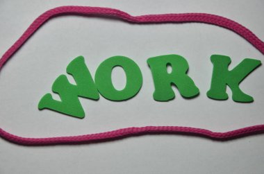 renkli bir arka plan üzerinde iş sözcük