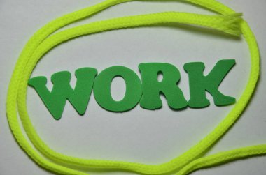 renkli bir arka plan üzerinde iş sözcük