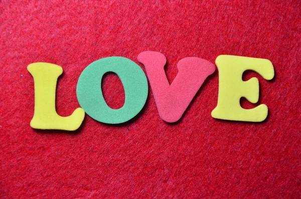 Word Love Abstract Colored Background — Stock Photo, Image
