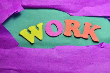 renkli bir arka plan üzerinde iş sözcük