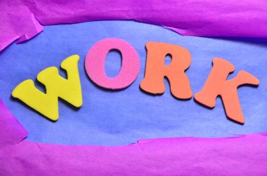 renkli bir arka plan üzerinde iş sözcük