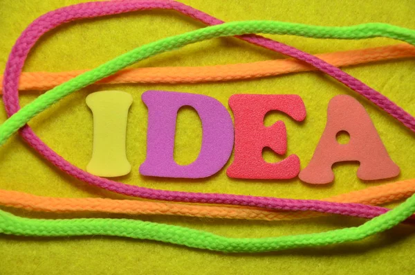 Idea Parola Uno Sfondo Colorato Astratto — Foto Stock