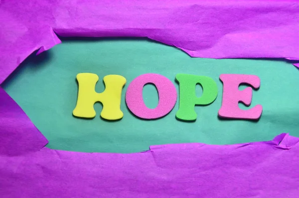 Esperança Palavra Fundo Colorido Abstrato — Fotografia de Stock