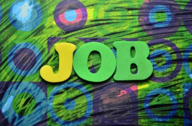 renkli bir arka plan üzerinde kelime iş