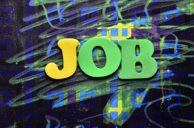 renkli bir arka plan üzerinde kelime iş