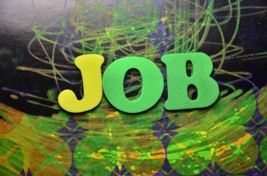 renkli bir arka plan üzerinde kelime iş