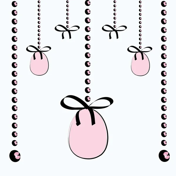 Pembe yumurta siyah yay deseni ile asılı