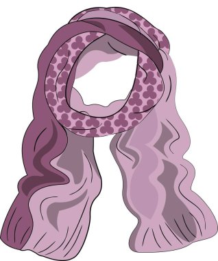 Şık kadın leylak şifon eşarp bir örgüler ile