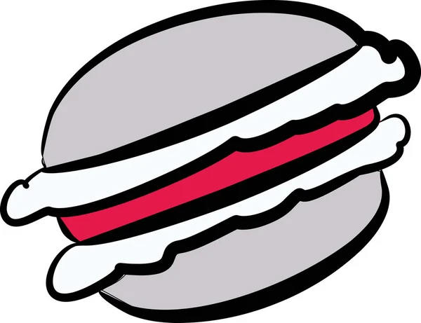 Kırmızı dolgulu soyut gri acıbadem kurabiyesi