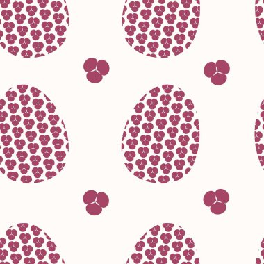  Açık renkli seamless modeli üzerinde yumurta Paskalya pembe çiçekli