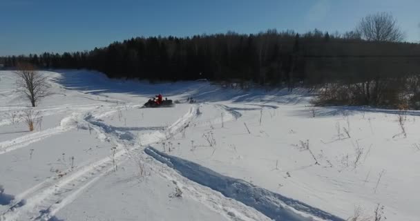 Розваги на снігоходах — стокове відео