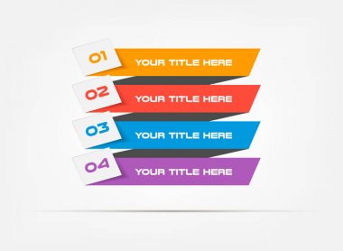 Bantları Infographic kavramı. 4 seçenekleri, parçalar, aşamaları, düğmeleri vektör şablonu. Kullanılabilir web, diyagram, grafik, tanıtım, grafik, rapor, adım adım infographics için. Arka plan