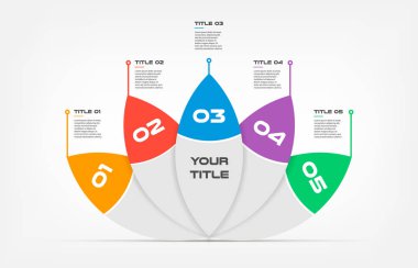 Ova-lotus metin Infographic şablonları iş vektör çizim için göstermek bir strateji, iş akışı veya takım çalışması, zaman çizelgesi, düz renk vektör