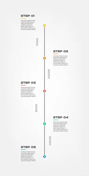 蛇时间线步骤图表-可以说明策略, 工作流或团队工作, 矢量平面颜色, 业务模板的演示。可用于图表、横幅、网页设计 — 图库矢量图片