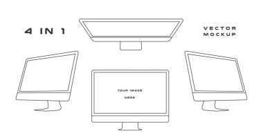 Anahat bilgisayarı izlemek izole üzerinde whitebackground. Şablon sunuyu, web tasarım ve UI için kitleri kullanabilirsiniz. Siyah elektronik aygıtı, aygıt mockup. Vektör