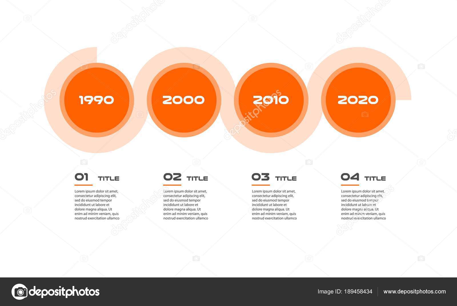 Horizontal Timeline Steps Infographics Can Illustrate A Strategy