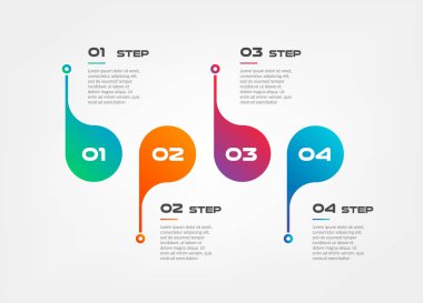 Yatay adımlar zaman çizelgesi degrade infographics daire - bir strateji, iş akışı veya takım çalışma göstermek. Sunum için vektör iş şablonu