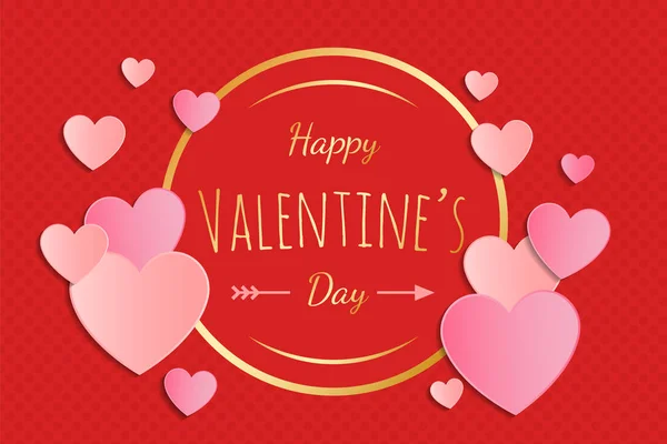 Dia Dos Namorados Cartaz Brilhante Com Corações Redução Papel Vetor —  Vetores de Stock