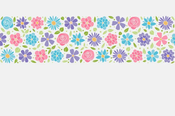 Concepto Folleto Con Flores Primaverales Fondo Con Copyspace Vector — Archivo Imágenes Vectoriales