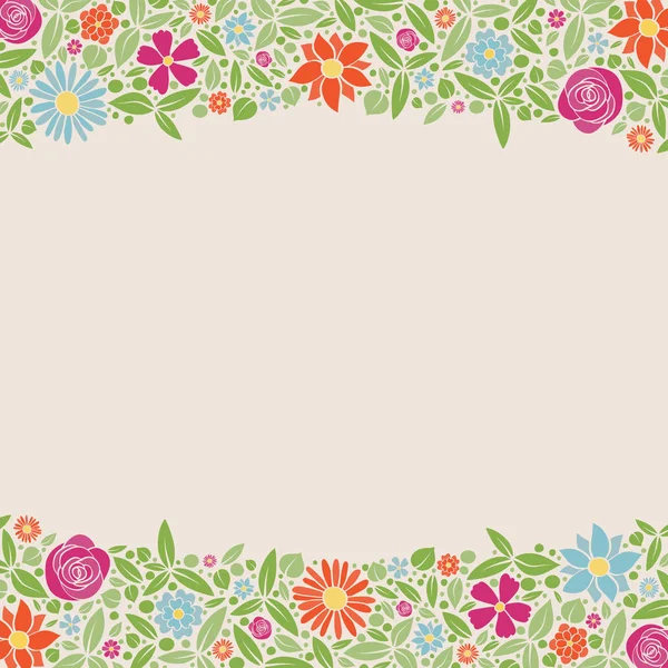 Diseño Póster Floral Estilo Retro Fondo Con Copyspace Vector — Vector de stock