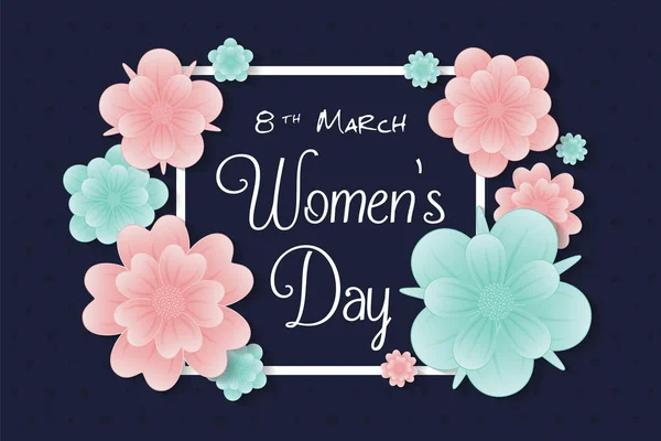 的概念 一张贺卡与 Colurful 花的妇女日 — 图库矢量图片