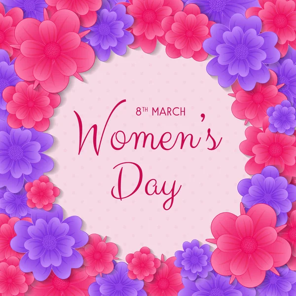 的概念 一张贺卡与 Colurful 花的妇女日 — 图库矢量图片