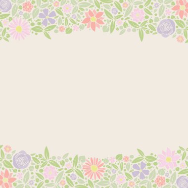 Çiçek poster boşaltmak - tasarım elle çizilmiş çiçekli bir arka plan ile. Anneler günü, kadının günü ve Sevgililer günü. Vektör.